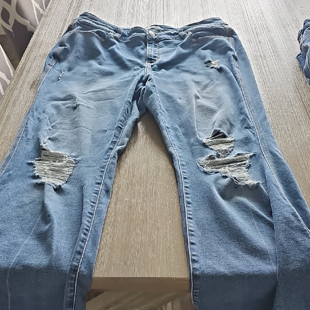 Lane Bryant Ripped Blue Skinny Jeans